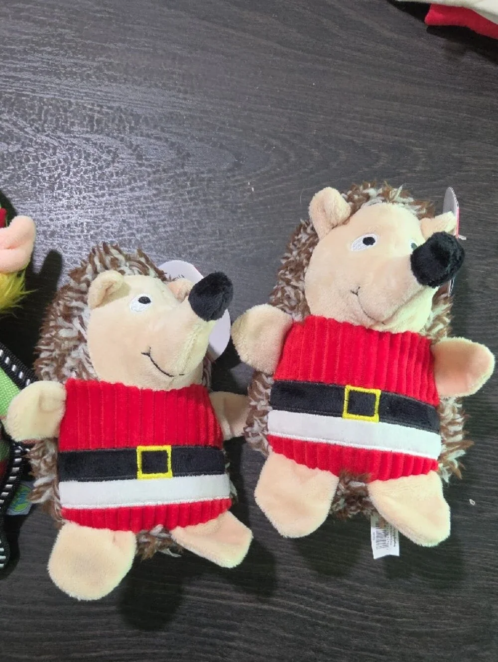 Festive Elf Plush Dog Toy - Green and Red